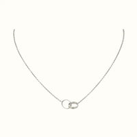 Love White Screw Band Linked Ring Necklace