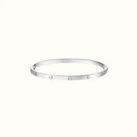 Love White Smooth Screw Motif Bracelet