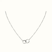 Love White Sparkling Interlocked Ring Necklace
