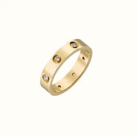 Love Bezel Stone Band Ring
