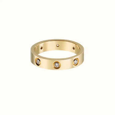Love Bezel Stone Band Ring