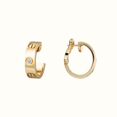 Love Yellow Center Stone Screw Hoop Earrings
