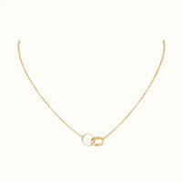 Love Yellow Detail Interlocking Ring Necklace