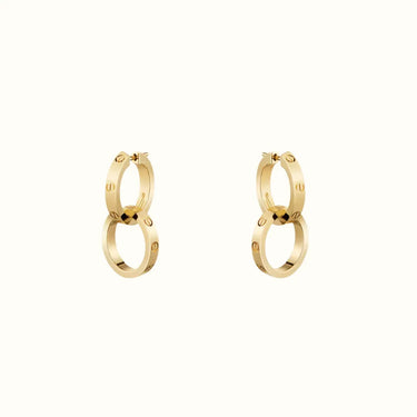 Love Yellow Interlocking Ring Drop Earrings