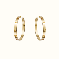 Love Yellow Large Screw Detail Hoop Earrings