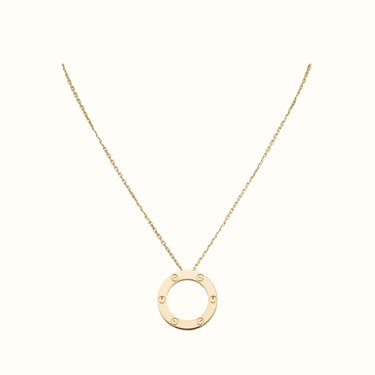 Love Yellow Open Circle Screw Pendant Necklace