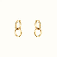 Love Yellow Pavé Double Ring Drop Earrings