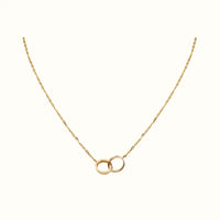 Love Yellow Pavé Interlocking Circle Necklace