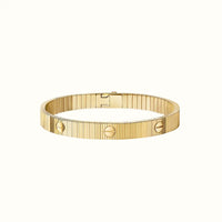 Love Yellow Ribbed Screw Motif Bracelet