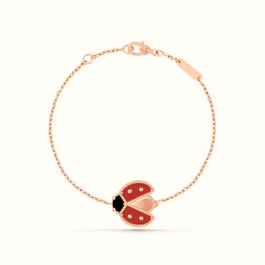 Lucky Alhambra Rose Ladybug Charm Bracelet