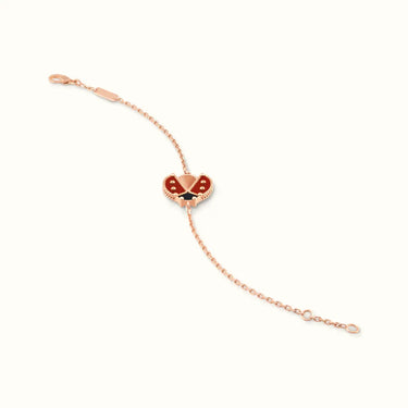 Lucky Alhambra Rose Ladybug Charm Bracelet