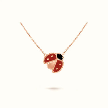 Lucky Alhambra Rose Ladybug Pendant Necklace