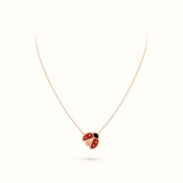 Lucky Alhambra Rose Ladybug Pendant Necklace