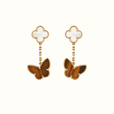 Lucky Alhambra Yellow Butterfly Drop Earrings
