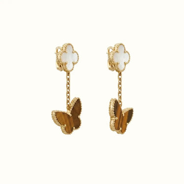 Lucky Alhambra Yellow Butterfly Drop Earrings