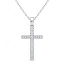 Lumiere Pave Cross Pendant Necklace
