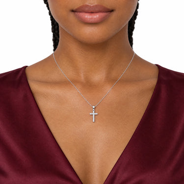 Lumiere Pave Cross Pendant Necklace