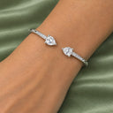 Lumiere Twin Pear Open Cuff Bracelet