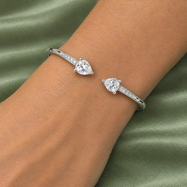 Lumiere Twin Pear Open Cuff Bracelet