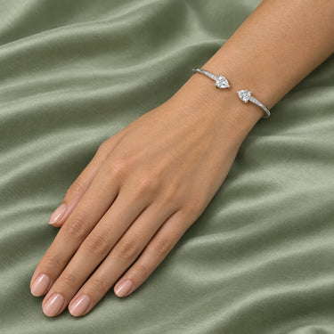Lumiere Twin Pear Open Cuff Bracelet