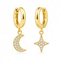 Luna Moon and Star Huggie Earrings