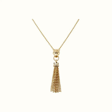 Panthere Yellow Beaded Tassel Pendant Necklace