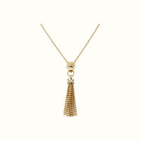 Panthere Beaded Tassel Pendant Necklace