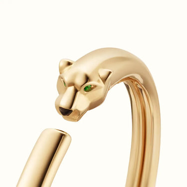 Panthere Yellow Plain Head Open Bangle Bracelet
