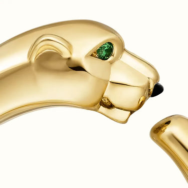 Panthere Yellow Sculpted Head Open Ring
