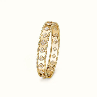 Perlée Pavé Clover Bangle Bracelet