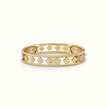 Perlée Pavé Clover Bangle Bracelet