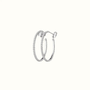 Perlée White Beaded Hoop Earrings