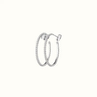 Perlée White Beaded Hoop Earrings