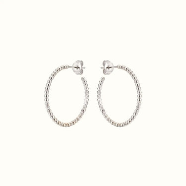 Perlée White Beaded Hoop Earrings