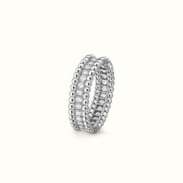 Perlée White Beaded Pavé Band Ring