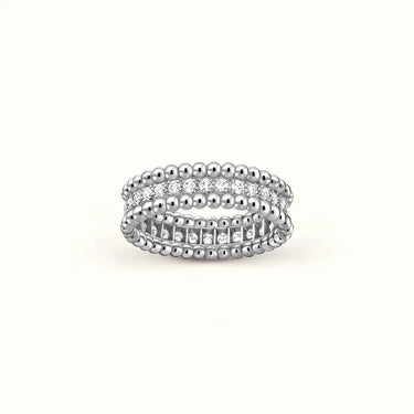 Perlée White Beaded Pavé Band Ring
