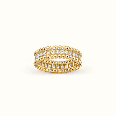 Perlée Yellow Beaded Pavé Band Ring
