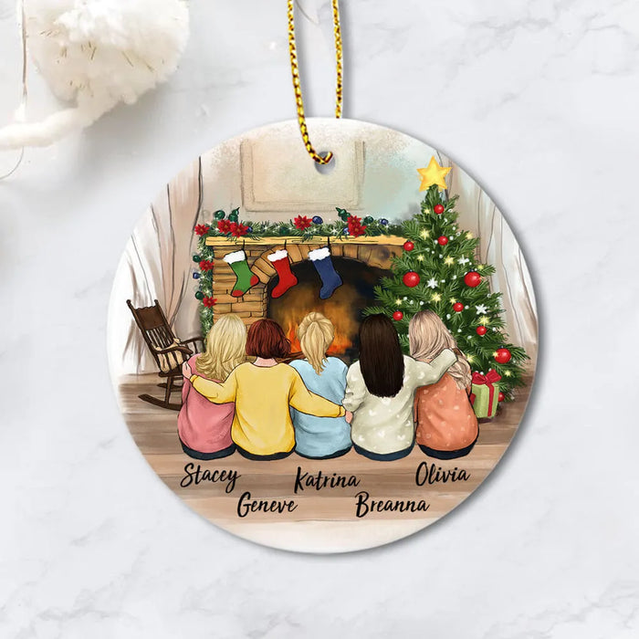 Personalized Best Friend Christmas Gift Ideas Ceramic Ornament (Printed On Both Sides)