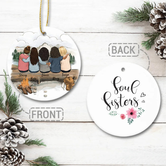 Personalized best friend gift ideas Ceramic Ornament (2 sides 2 designs) - Custom Message - Hiking