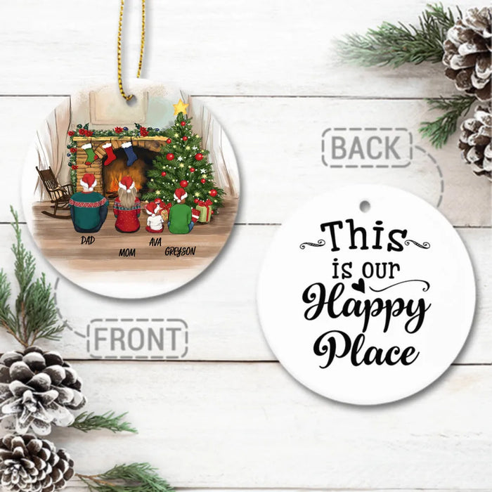 Personalized Family Ornament - Custom Message & Names - Family Ceramic Ornament - Christmas Gifts For Family - (2 Sides 2 Designs)