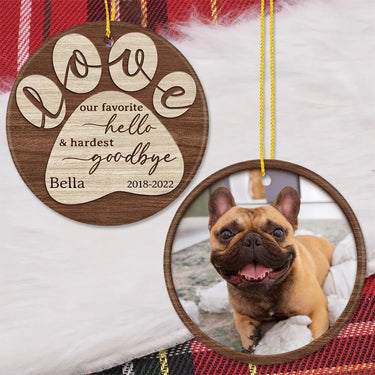 Personalized Memorial Ceramic Ornament gifts for dog cat lovers - Our favorite hello