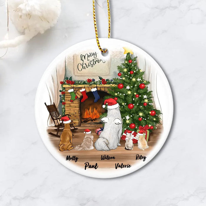 Personalized Pet Ornament With Name - Custom Ceramic Ornament, Christmas Dog Ornament, Custom Cat Ornament (Printed On Both Sides)