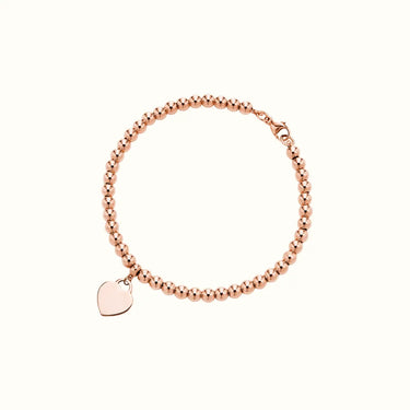 Return To T Rose Heart Tag Bead Bracelet