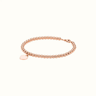 Return To T Rose Heart Tag Bead Bracelet