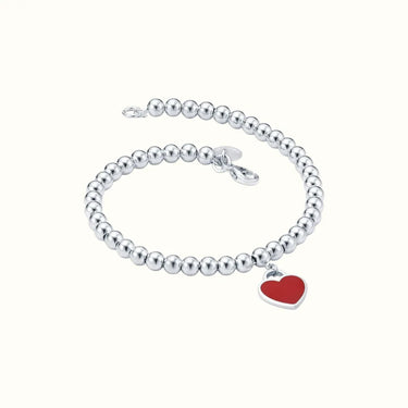 Return To T White Red Heart Bead Bracelet