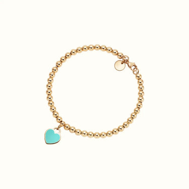 Return To T Yellow Blue Heart Bead Bracelet