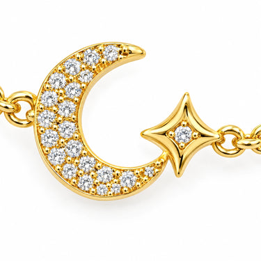 Selene Crescent Star Chain Bracelet