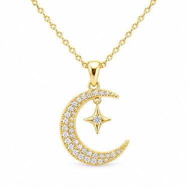 Selene Crescent Star Pendant Necklace