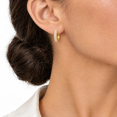 Selene Pave Huggie Hoop Earrings