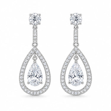 Seraphine Teardrop Halo Dangle Earrings